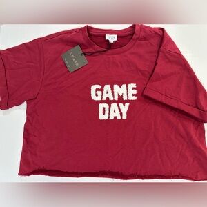 Crimson/ Red Cropped Game Day Tee